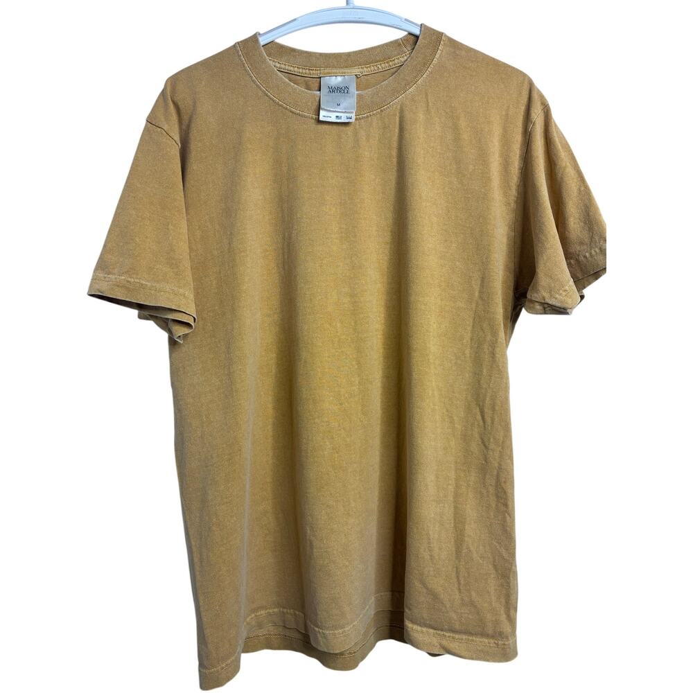 MAISON ARTICLE Shoe Palace Men's Medium Yellow T-Shirt Cotton USA Casual